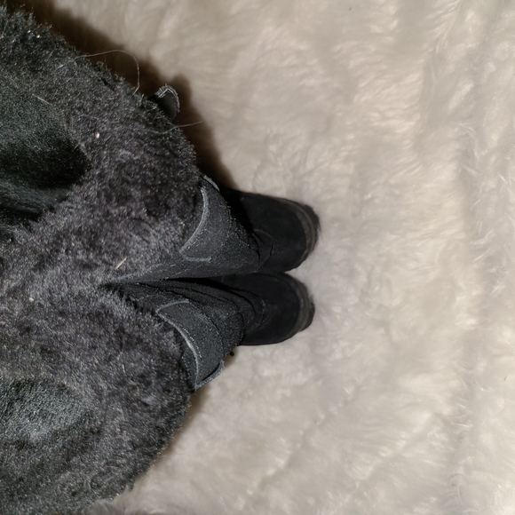 St. Johns Bay S. 6 M Black Suede Wedge Boots - Picture 5 of 7